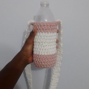 Handmade Rose Gold & White Water Bottle Holder